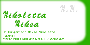 nikoletta miksa business card